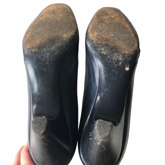 Bruno Magli Peep Toe Pump Navy 9.5 AA Vintage - Picture 4 of 16